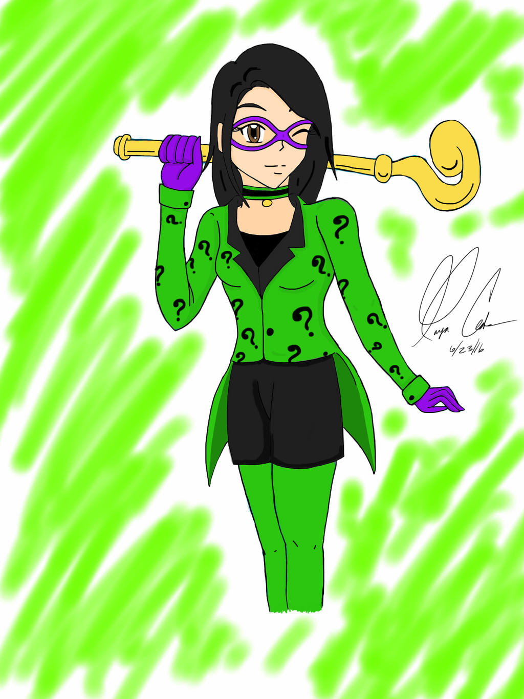Lady Riddler cosplay sketch by Namae2014 on DeviantArt