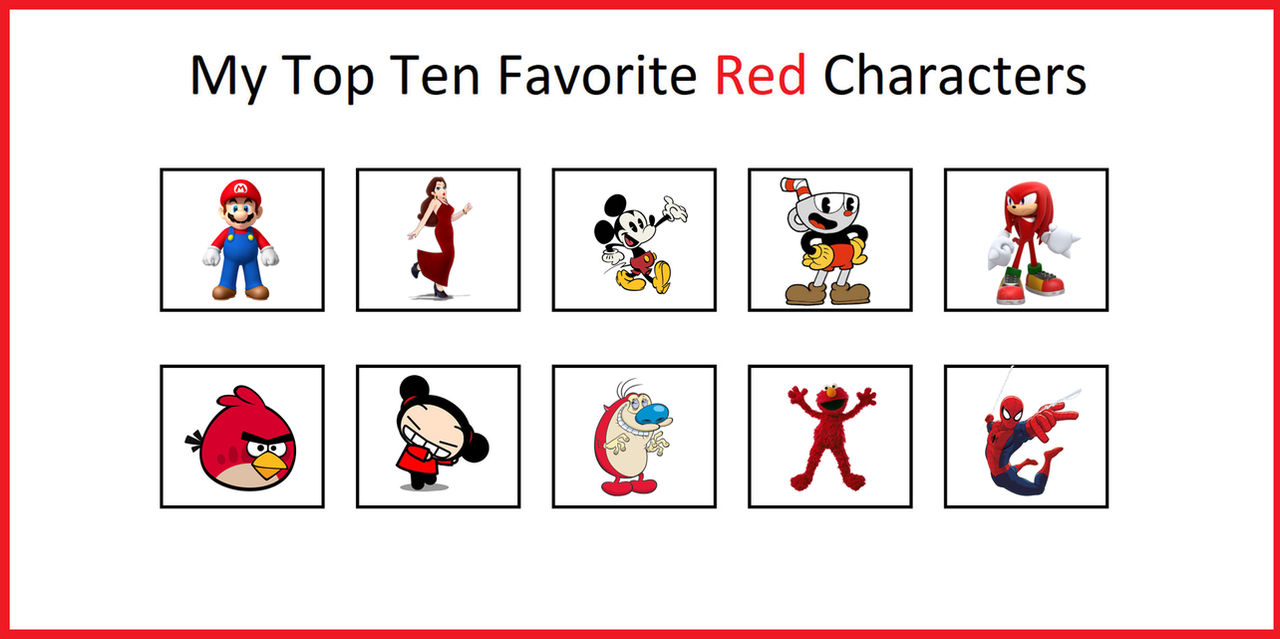 My Top 10 Favorite Red Characters by Sameeru on DeviantArt
