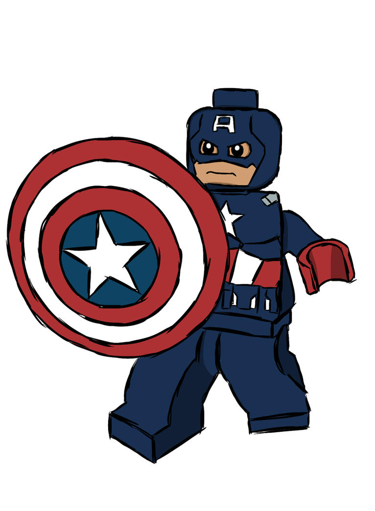 Капитан Америка рисунок для детей легкий