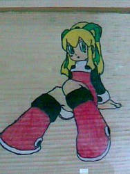 Roll From Megaman On Wood