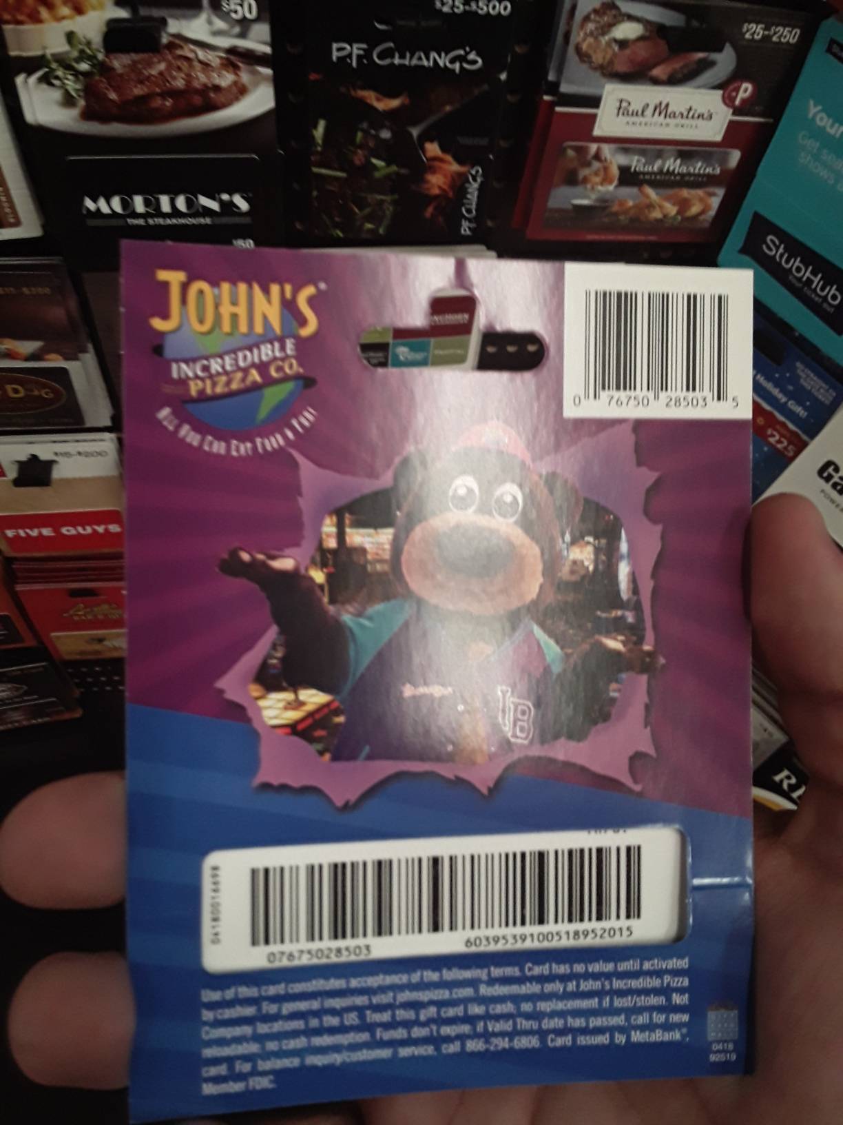 John S Incredible Pizza Co Gift Card At Food4less By Imorales914 On Deviantart