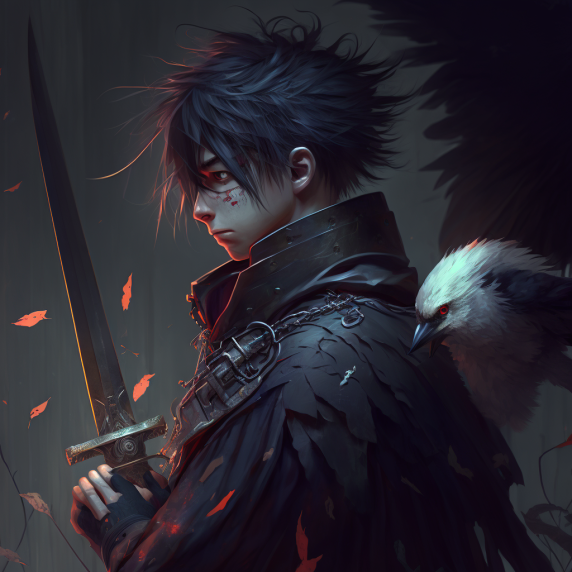 Anime character, cool, magical eyes, boy, medieval