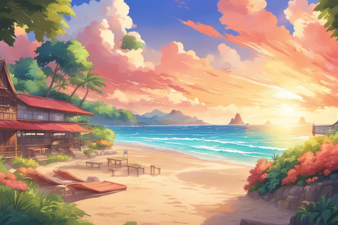 DreamUp A.I.: Another Sunset Beach and Hut
