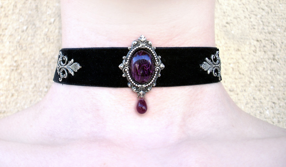 Black Velvet Purple Choker