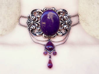 Purple Crystal Choker