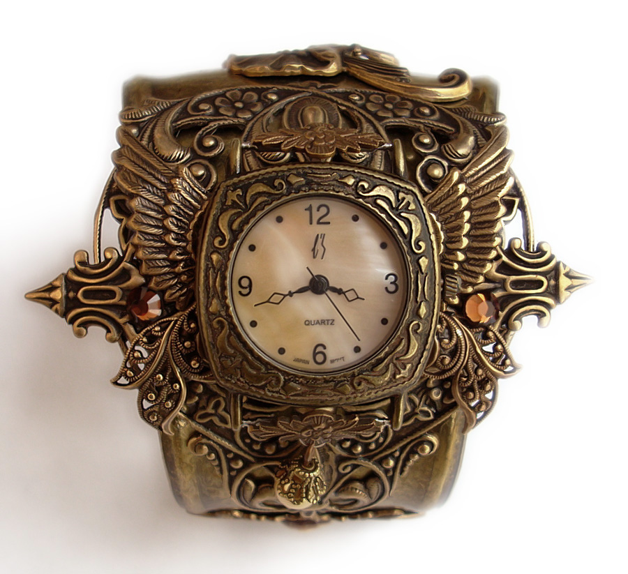 Steampunk Watch Cuff - Floral3