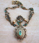 Emerald Dragon Golden Amulet 1 by Aranwen