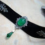 Black Velvet Choker - Emerald