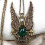Dark Angel Pendant Gold Green1