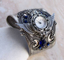 Steampunk Cuff Watch -Silver