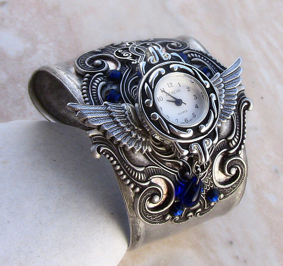 Steampunk Cuff Watch -Silver