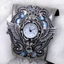 Steampunk Watch -Silver + Aqua