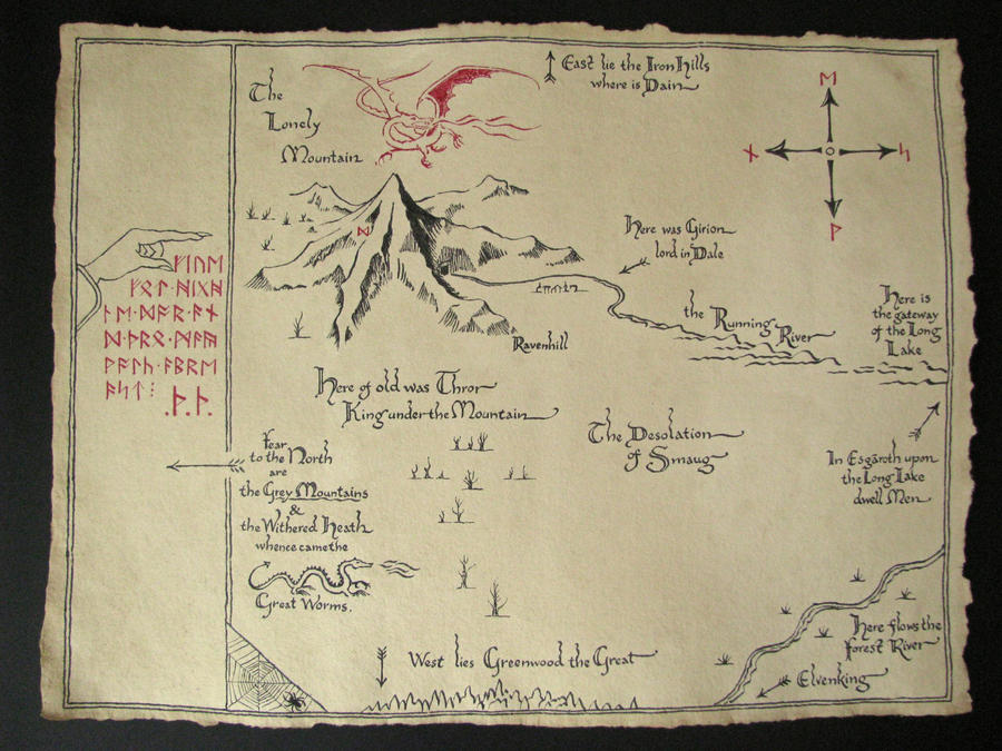 Map of the lonely mountain from hobbit