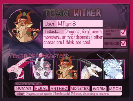 ArtFight 2022 Team Wither!