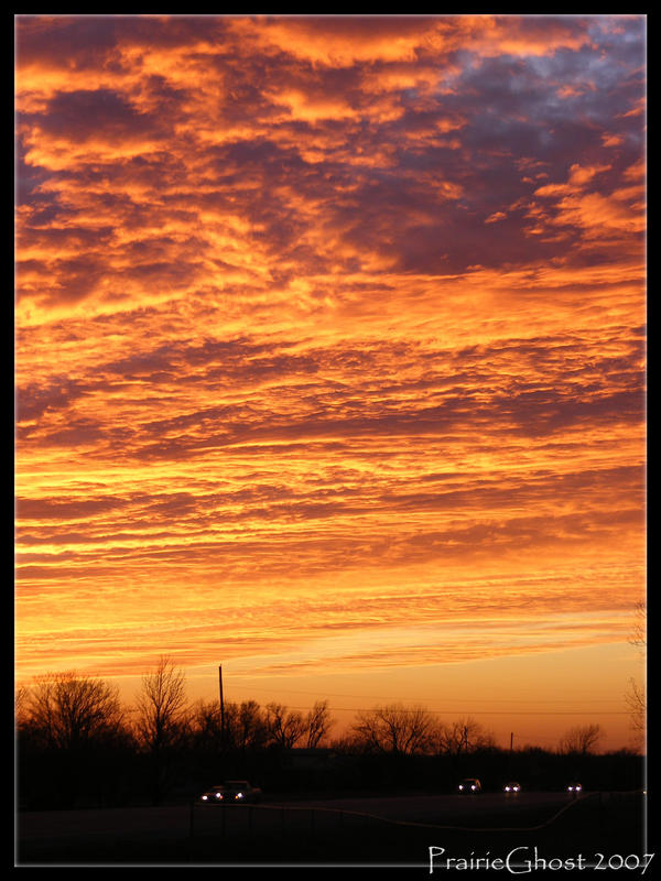 Driving below Burning Sky