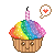 Rainbow Cupcake - Free Avatar by JupiterLily