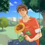 Teppei with sunflower