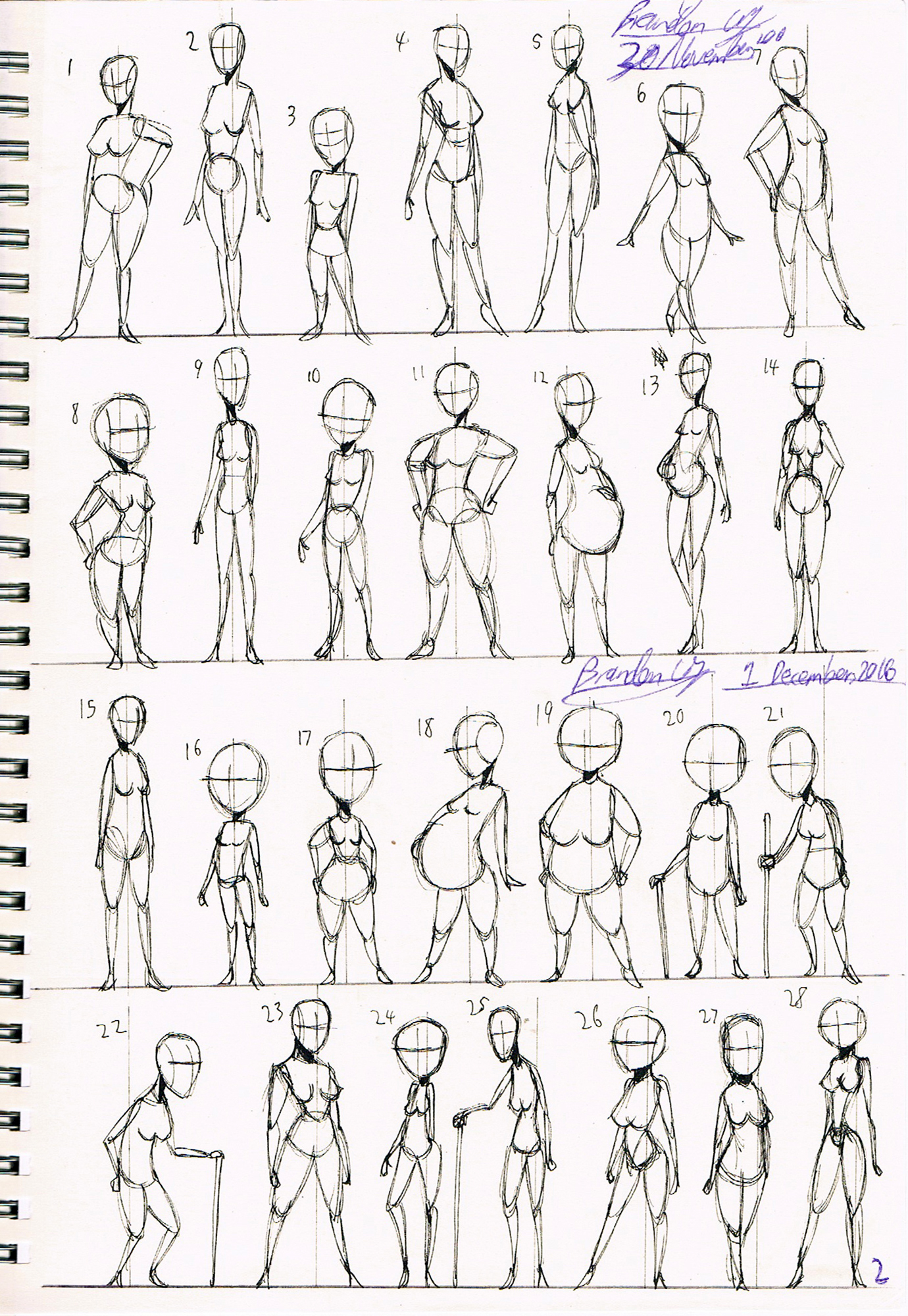 Cartoon Character Sketches- 2 (Female) by Brand-194 on DeviantArt