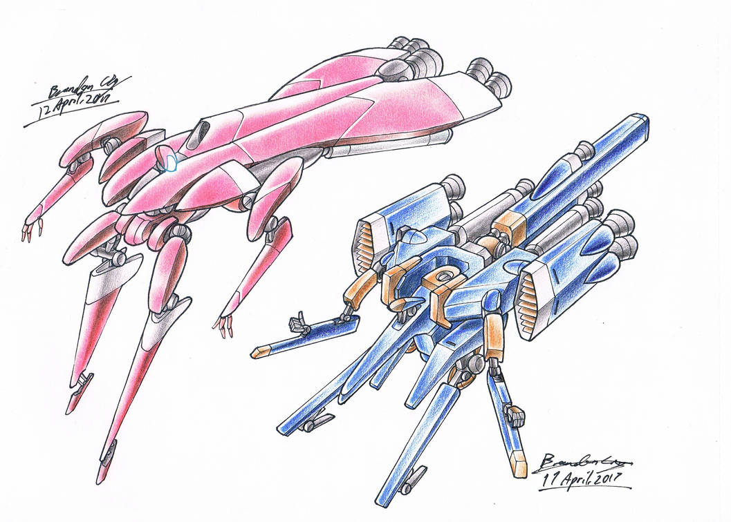 Coloured pencil Racing Mechs by Brand-194 on DeviantArt