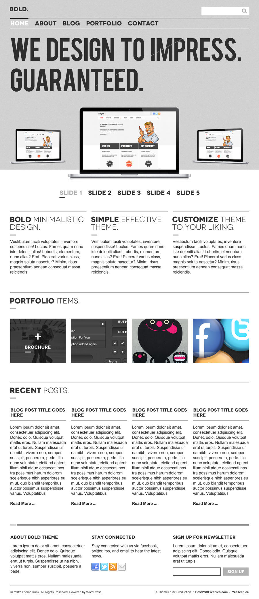 Bold Homepage PSD