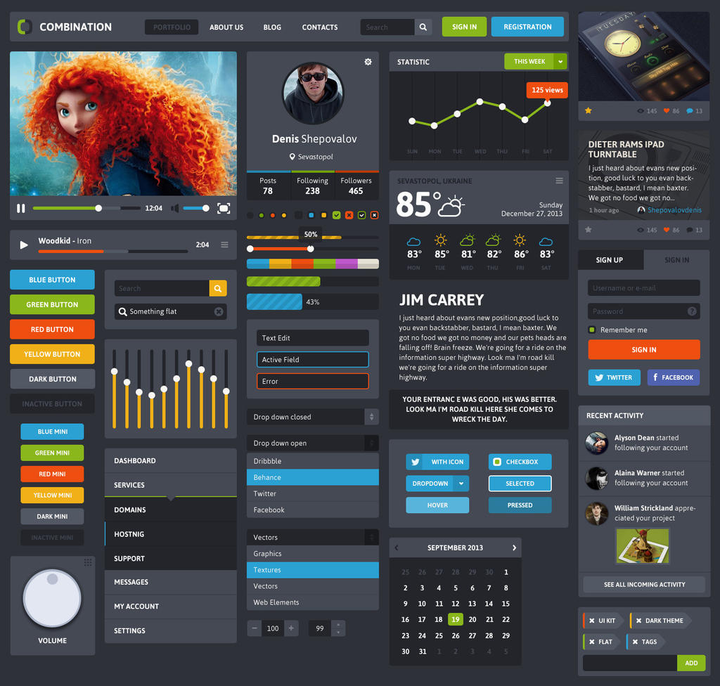 Combination UI Kit Freebie by bestpsdfreebies on DeviantArt
