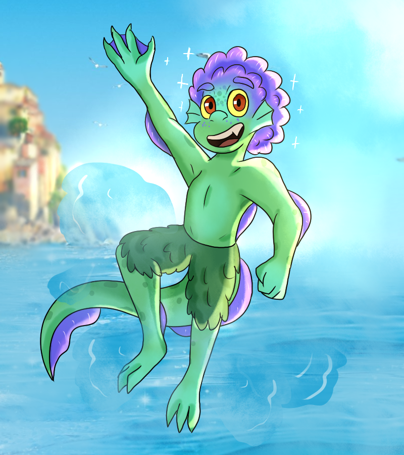 Luca is a sea monster by drawingliker100 on DeviantArt