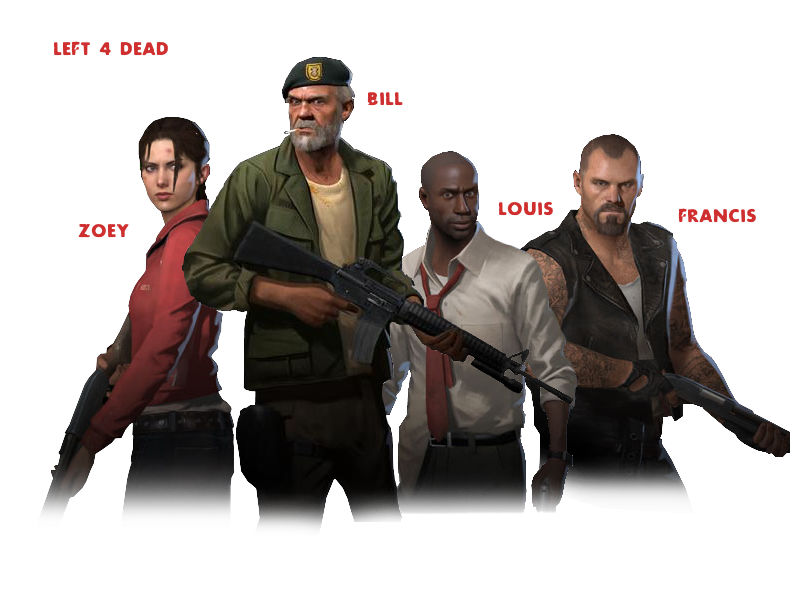 Команда left 4 dead. Left 4 Dead персонаж дед. Left 4 Dead 2 рост персонажей.
