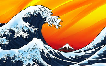 Japanese Wave Vista Background