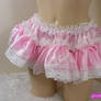 Pink Satin Satin  Lace Micro Mini Skirt Half Slip