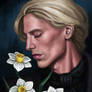 Gellert Grindelwald with daffodils