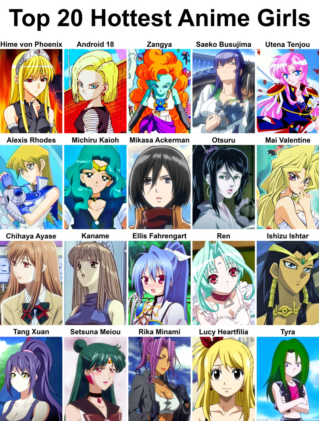 Top 20 Hottest Anime Girls - My Picks by SilverBuller on DeviantArt