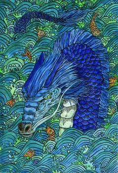 Water Dragon - Watercolour