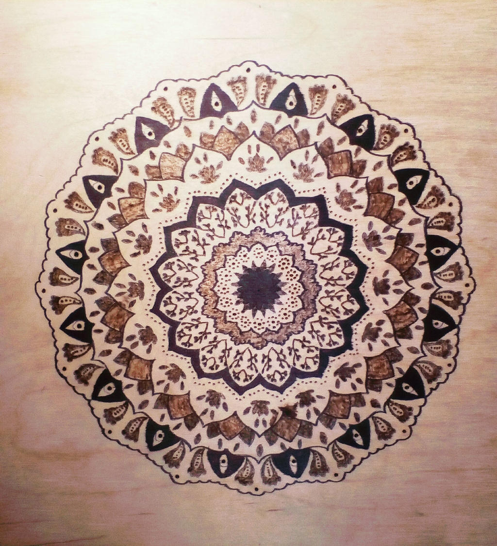 Simple Pyrography Mandala Pyrography mandala by AlynneWebb on DeviantArt