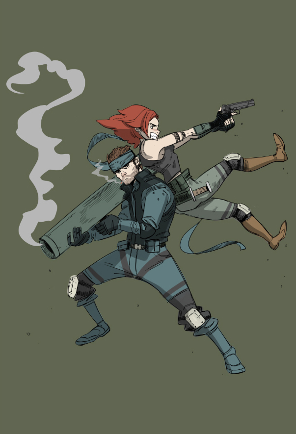 Snake and Meryl by Dynamaito