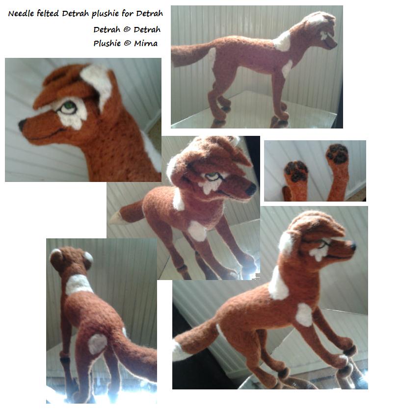 Needle felted Detrah plushie for Detrah