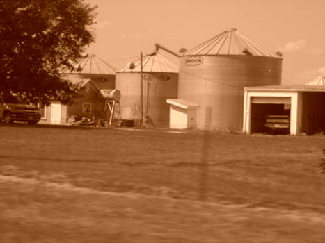 Silos in the distance