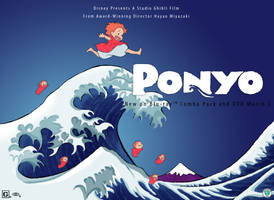 Ponyo rides the waves