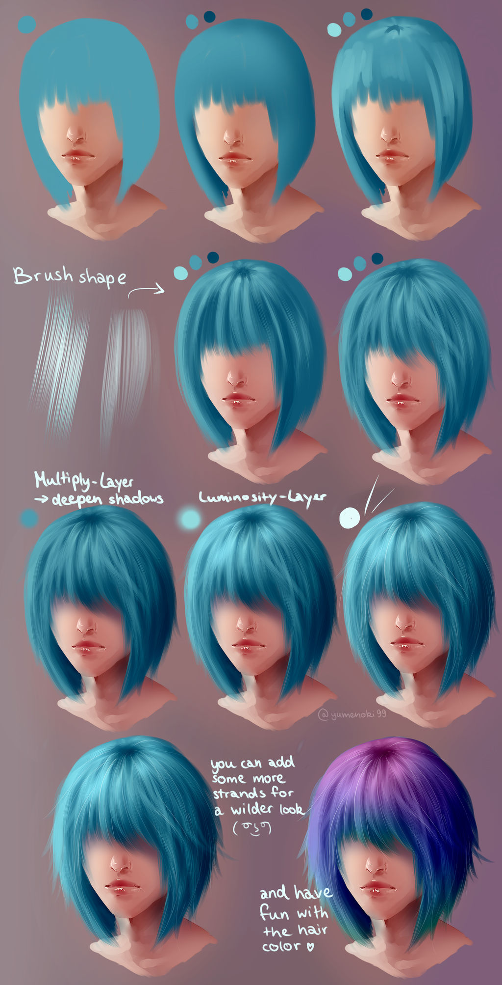Hair Tutorial by Yumenoki on DeviantArt