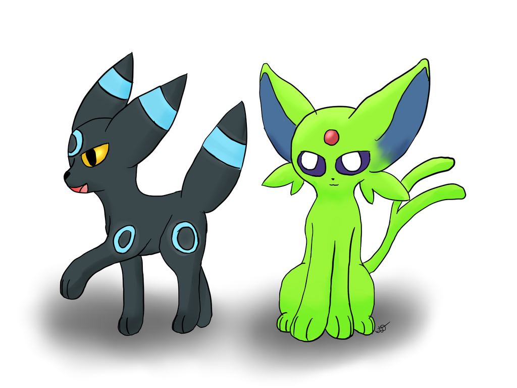 Shiny Espeon and Umbreon by lupe-addoptables-10 on DeviantArt.
