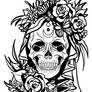 Skulls and Roses Digital Linework