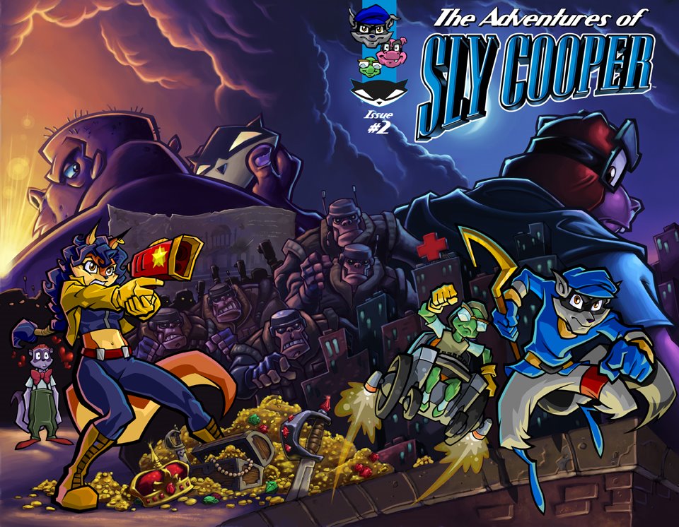 Cover art for The Adventures of Sly Cooper #2 by skullbabyland on