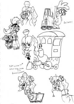 some drawings 302 Train ponies and more with Benji