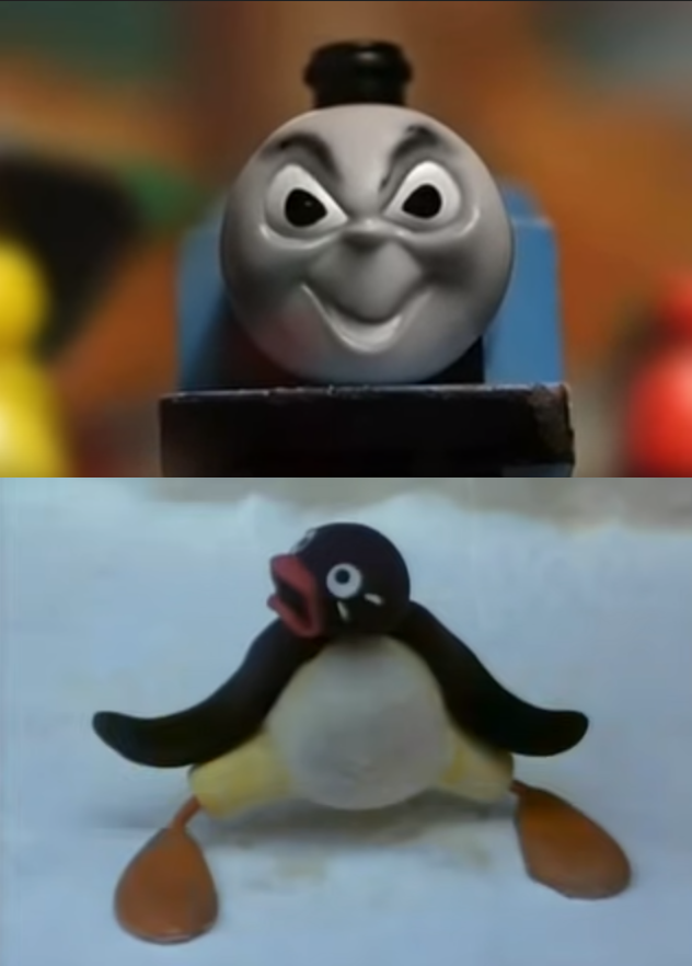 Pingu gets scared by Killer Thomas! by AndrestheCartoonFan on DeviantArt