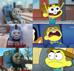 Thomas and Cricket Green Wallpaper