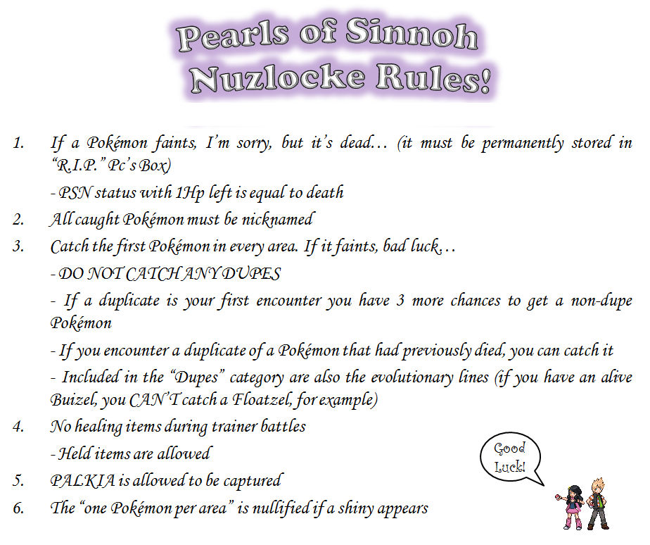 Pokemon Nuzlocke Rules! by Kuroyamisan on DeviantArt