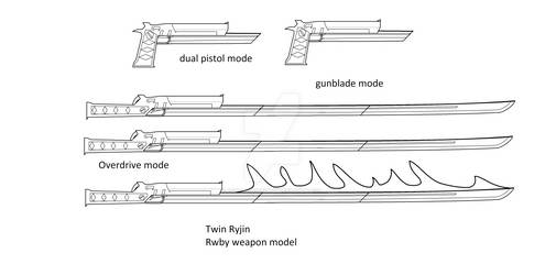 Twin Ryujin Rwby weapon model