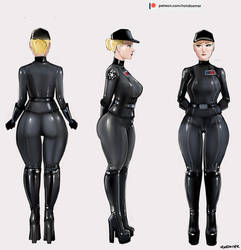 Sexy latex Empire officer