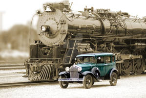 Old Train and Old Car