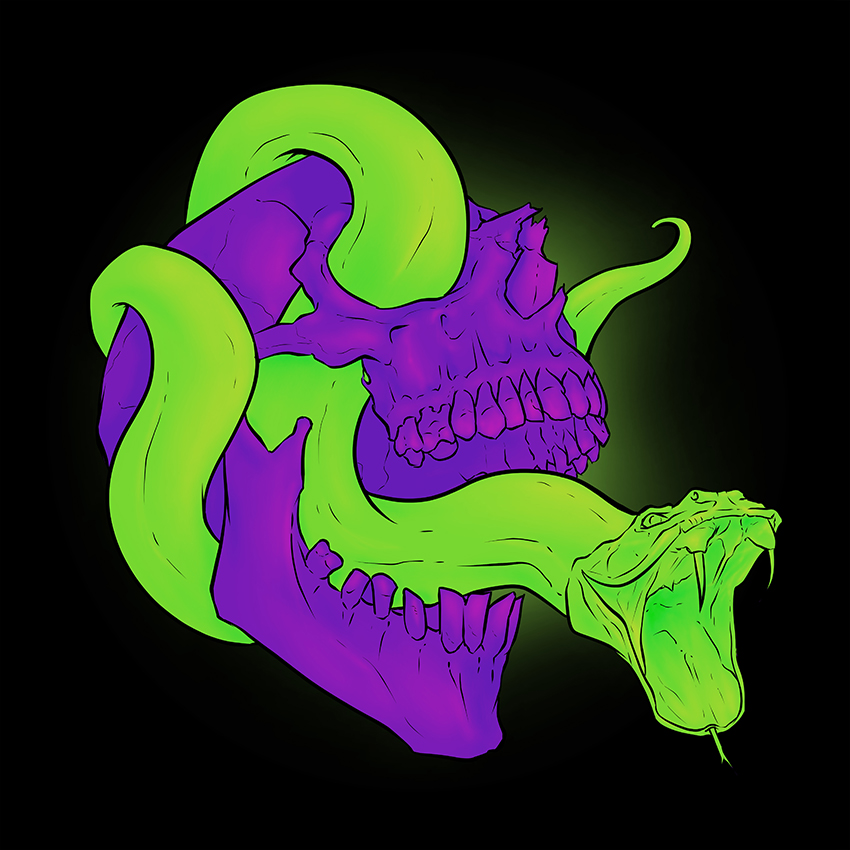 Neon Death Head