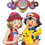 Ash (XY), Serena (v2) y Pokemon (01)